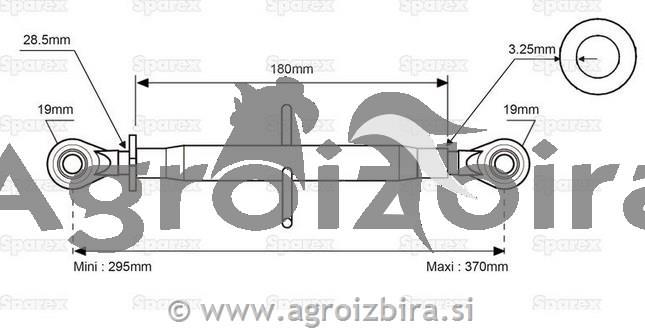 TOPLING ROČICA 19-19 L=290-390mm TOMO