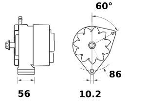 ALTERNATOR MOTORJA 14V 33A ANT. CARRARO