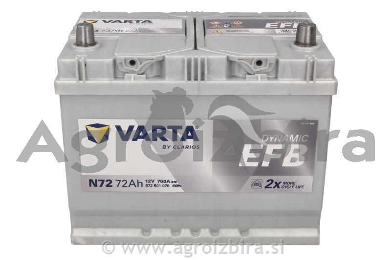 AKUMULATOR 12 V 72 AH eEFB VARTA