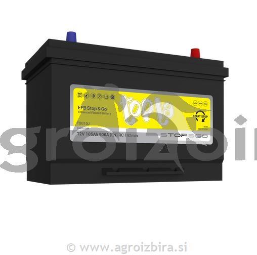 AKUMULATOR 12 V 105 AH EFB JIS TOPLA D+