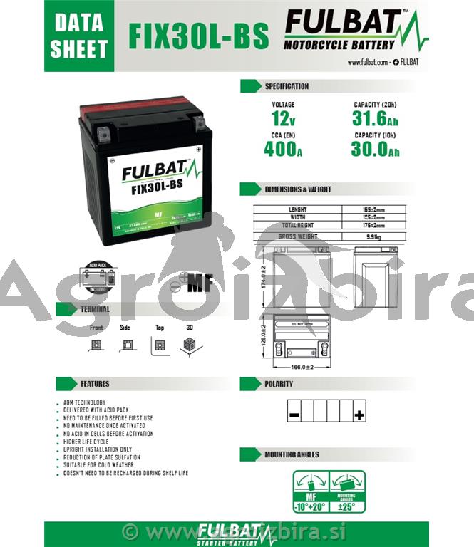 AKUMULATOR BSB SLA-BIX30L (FA)