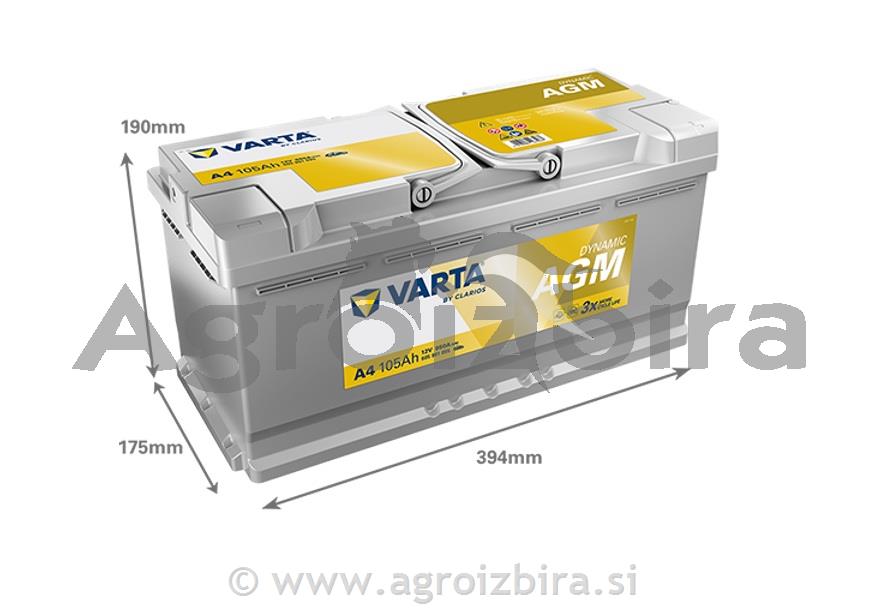AKUMULATOR 12 V 105 AH VARTA AGM start&stop