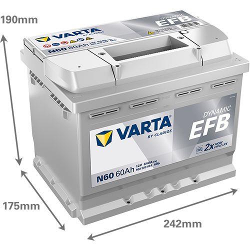 AKUMULATOR 12 V 60AH 640A VARTA EFB