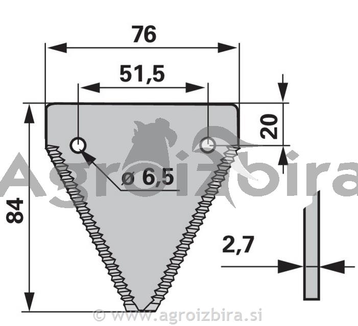 NOŽ KOSE NAZOBČAN CLAAS ZGORAJ