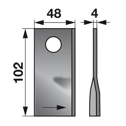 NOŽ K. 102 X 48 X 4 FI=19 SIP levi SIP LASER220/260/300 ROTO175-295