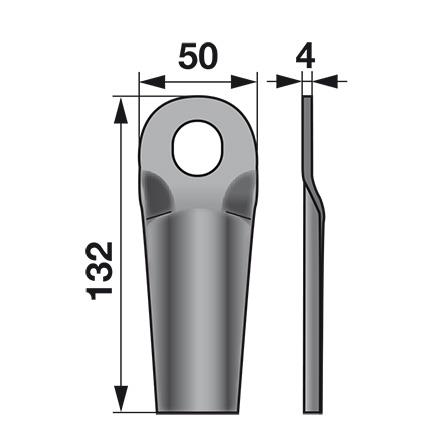 NOŽ K. 132 X 50 X 4 FI=20,5X JF STOLL