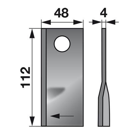 NOŽ K. 112 X 48 X 4 FI=19 FELLA KRONE desni