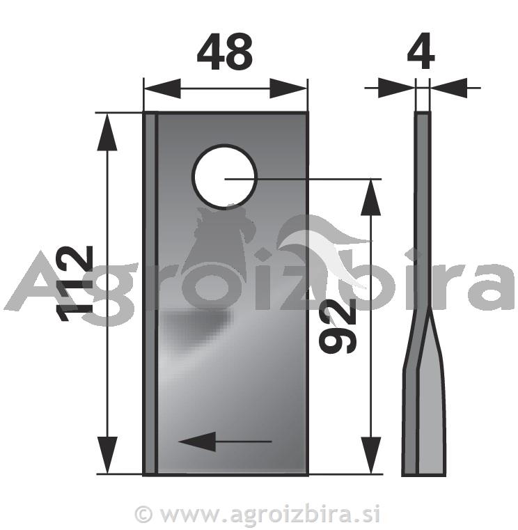 NOŽ K. 112 X 48 X 4 FI19 SIP SILVERCUT OPTICUT desni