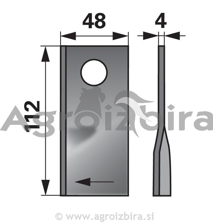 NOŽ K. 112 X 48 X 4 FI19 SIP SILVERCUT OPTICUT desni