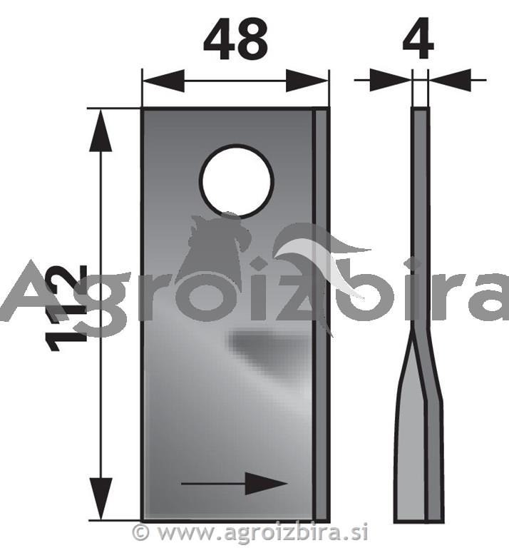 NOŽ K. 112 X 48 X 4 FI19 SIP SILVERCUT OPTICAT levi