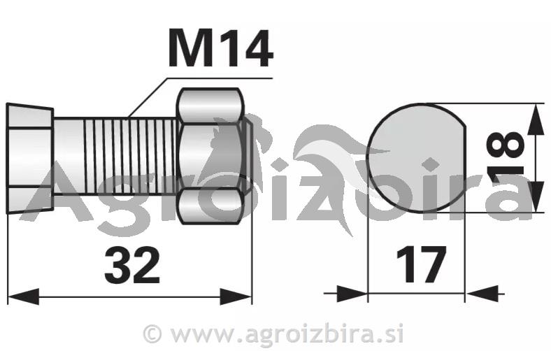 VIJAK PLUGA OVALNI KVERNELAND M14