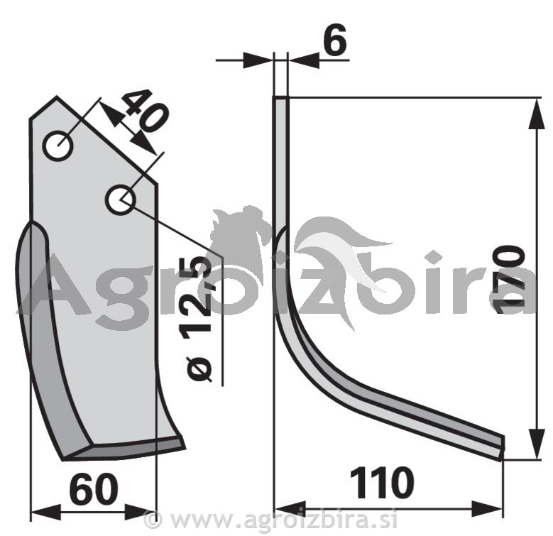 NOŽ FREZE BREVIGLIERI DESNI