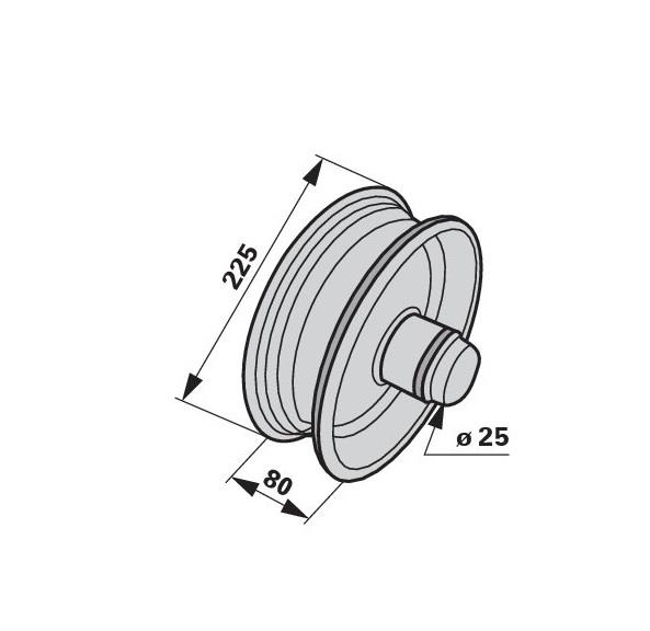 Platišče kpl. z ležajem in pokrovom 2.50 A x 8