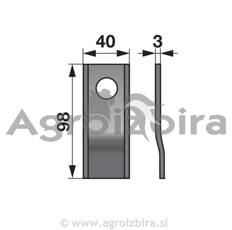 NOŽ K. 98 X 40 X 4 FI=16.2 CLAAS levi
