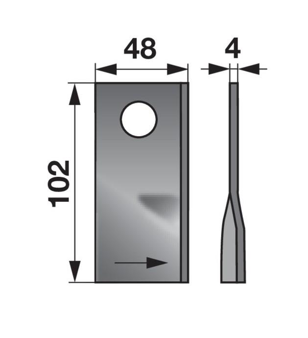 NOŽ K. 102 X 48 X 4 FI=19 SIP LEVI