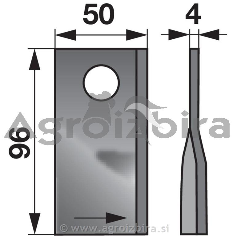 NOŽ K. 96 X 50 X 4 FI=19 KRONE LEVI