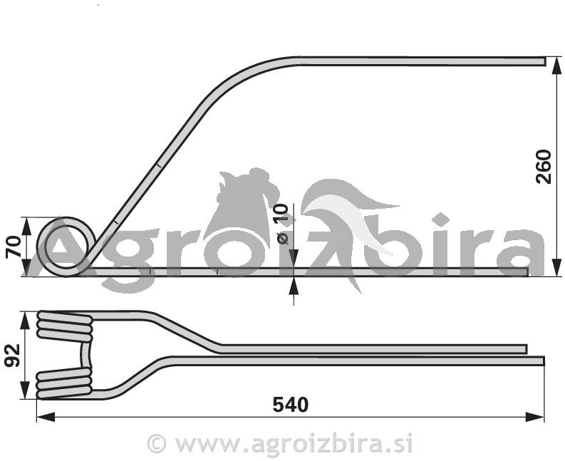 PRST VZMETNI ZGRABLJALNIKA NIEMEYER