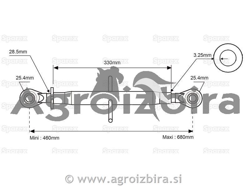TOPLING ROČICA 25-25 L=460-680