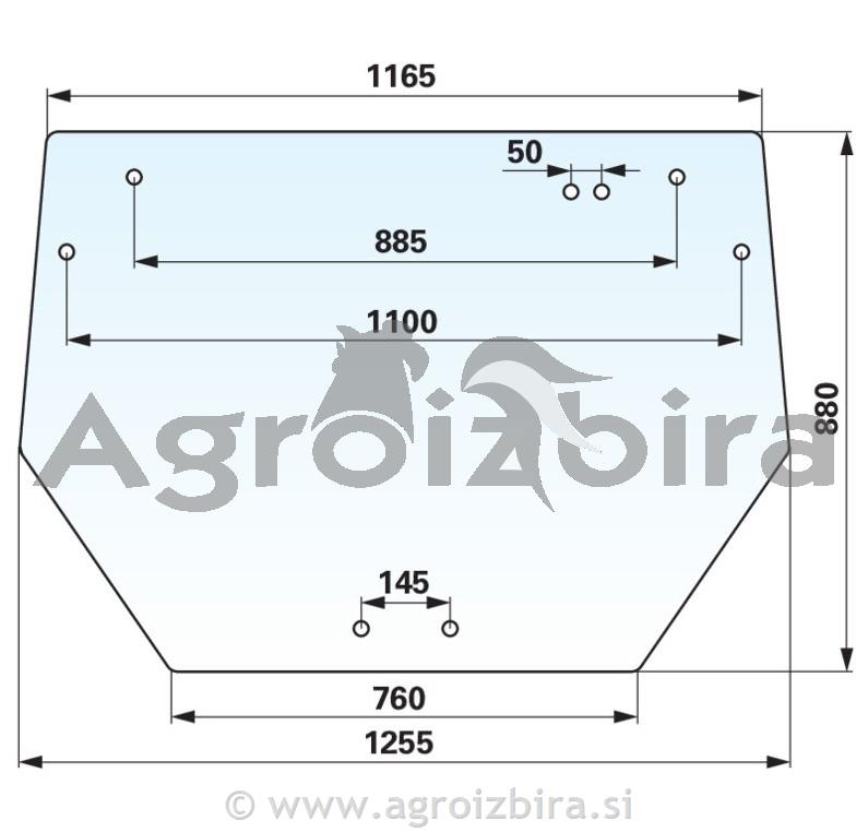 STEKLO KABINE ZADNJE AGROPLUS