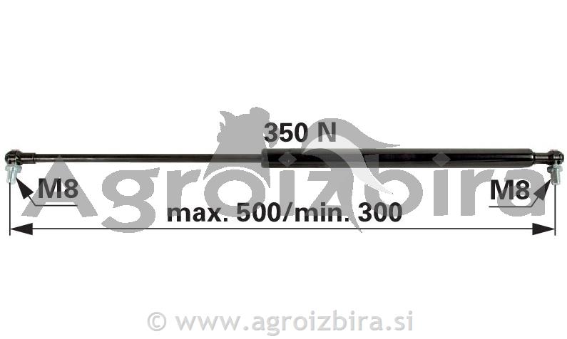 PLINSKI AMORTIZER L=500 F=350N PP - PP