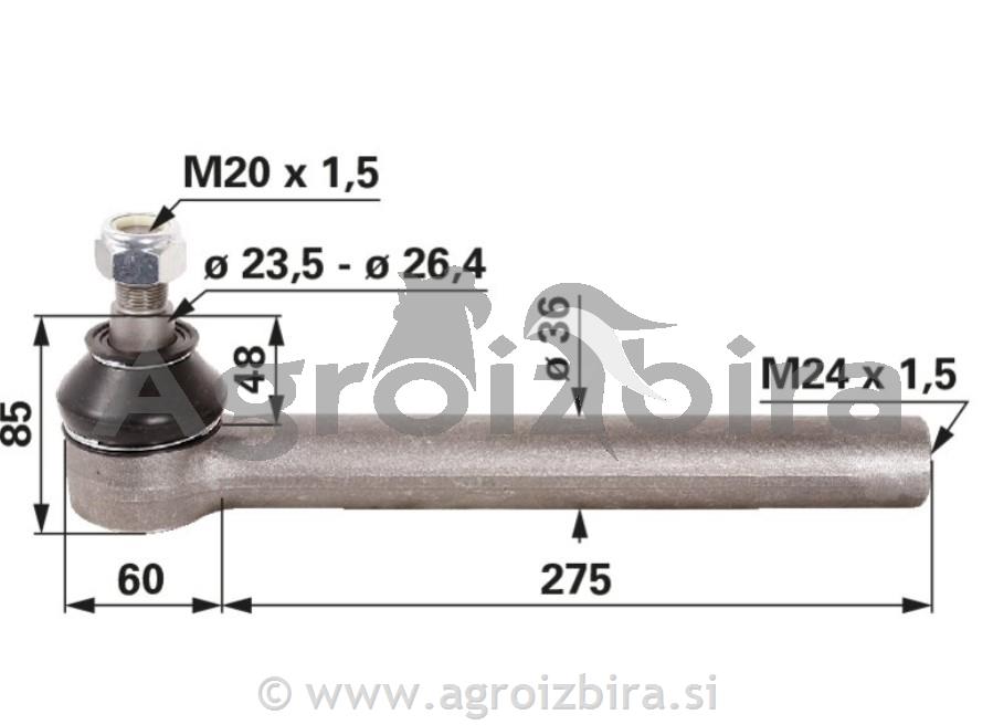 KONČNIK VOLANA M24X1,5 K24 L=27.5 DEUTZ