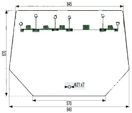 STEKLO KABINE ZADNJE LOCHMANN SLH4 SLH5