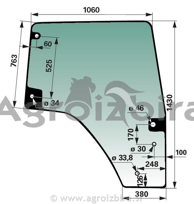 STEKLO KABINE VRAT desno (tonirano zelen