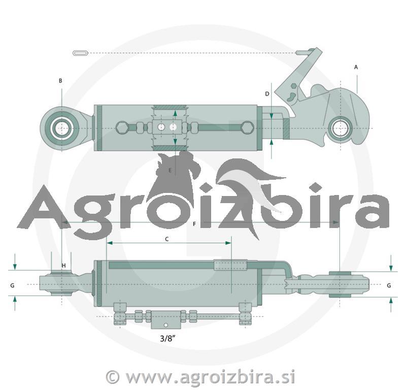 HIDRAVLIČNA POTEZNICA 25-25 580-820mm