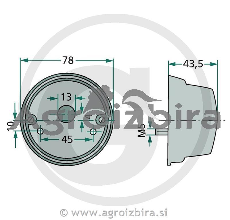 SVETILKA SMERNA HELLA CASE/JOHNE DEERE FI=78