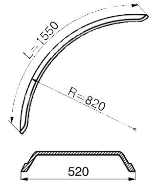 BLATNIK PVC A=520mm R=820mm L=1550mm
