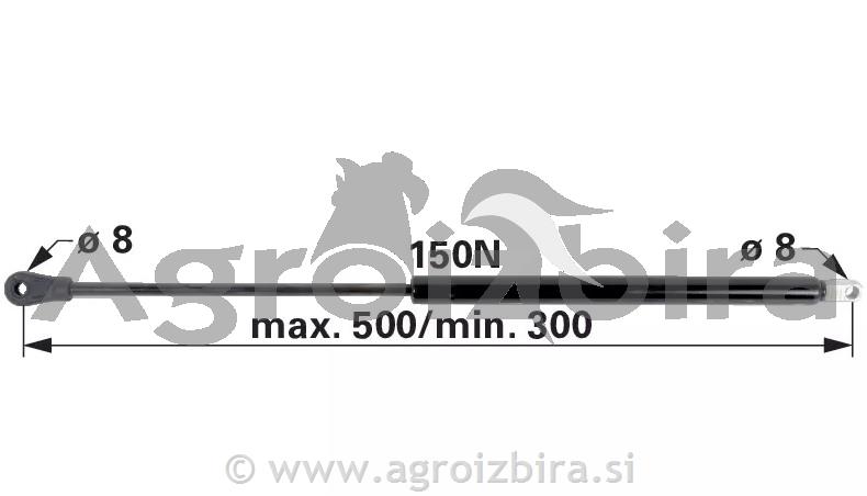 PLINSKI AMORTIZER L=500 F=150N
