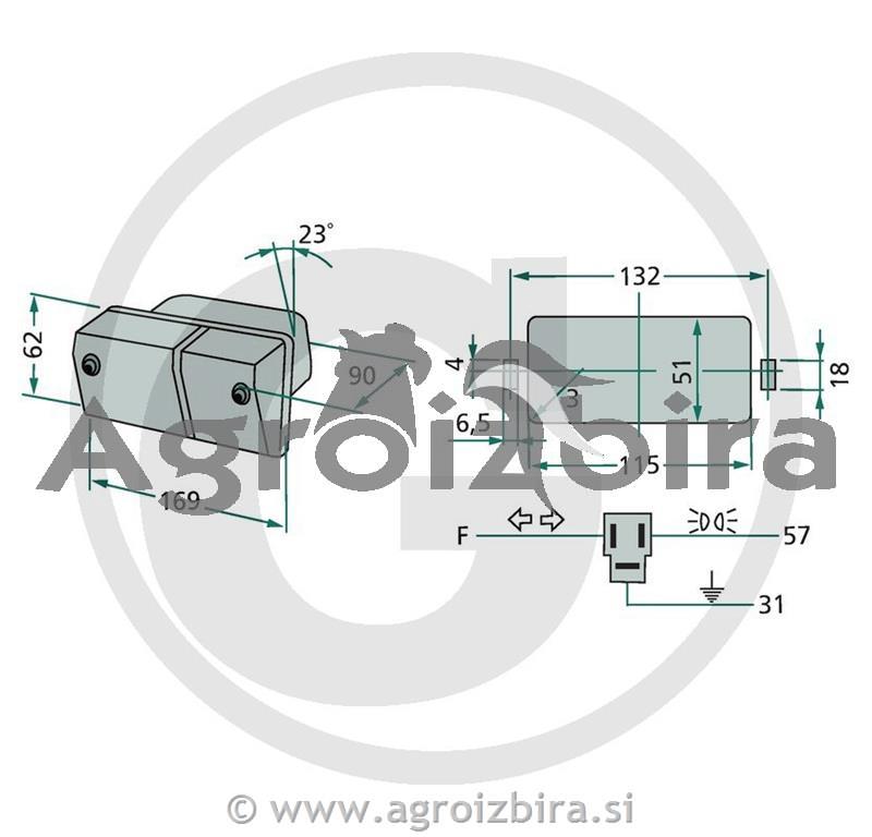 SVETILKA SMERNA FIAT/MF/LANDINI