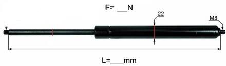 PLINSKI AMORTIZER L=465,5 F=500N m8