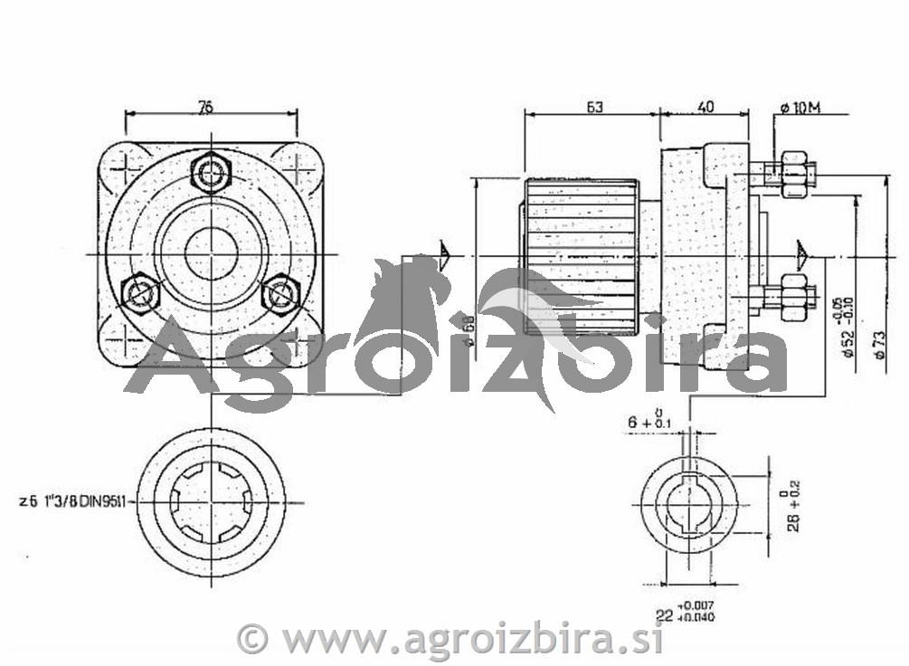 PRIKLJUČEK KARDANA ČRPALKE PN 40-60