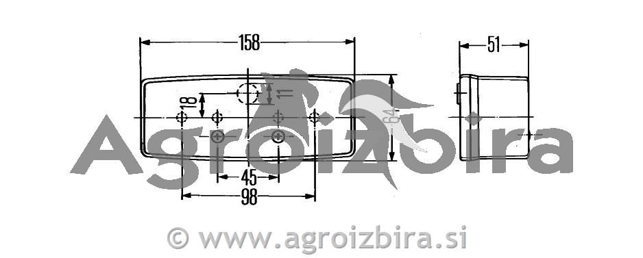 SVETILKA STOP OGLATA DESNA 158x64 HELLA