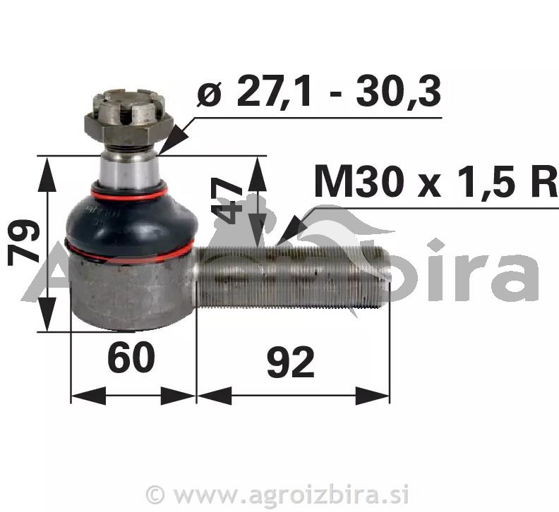 KONČNIK M30X1.5 K27 D CASE IH 1455