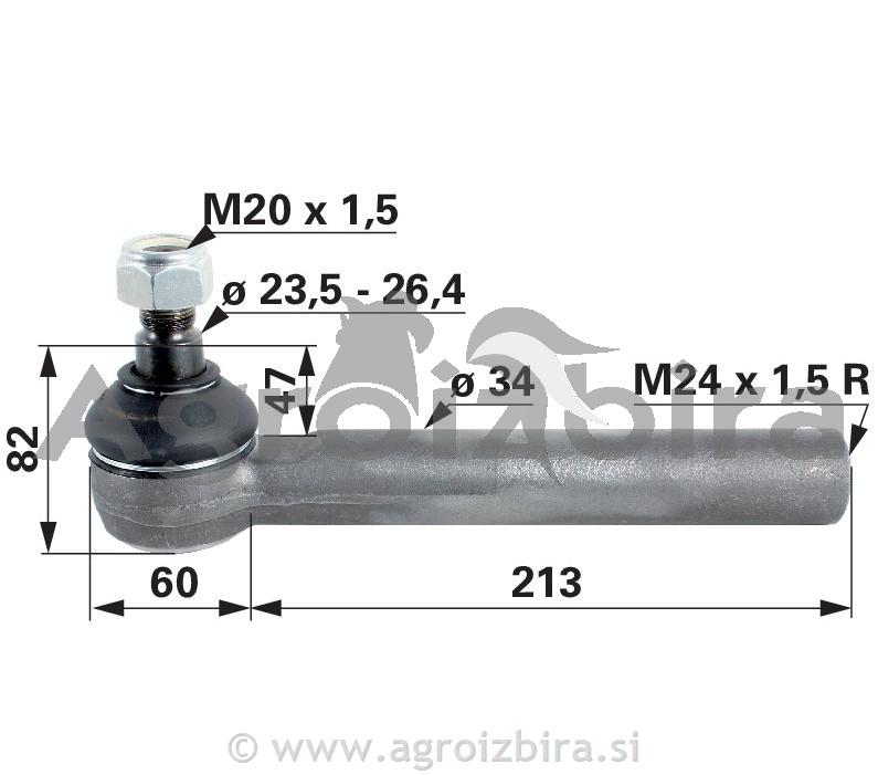 KONČNIK M24x1.5mm K23.5mm STEYR CASE