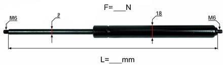 PLINSKI AMORTIZER L=462 F=400N brez priključkov