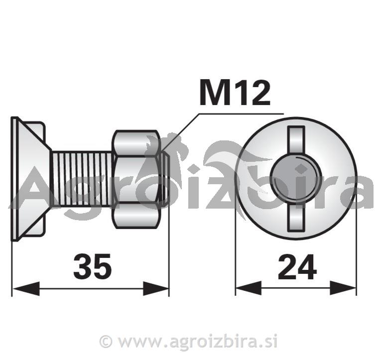 VIJAK PLUGA M12X35 8.8 Z MATICO