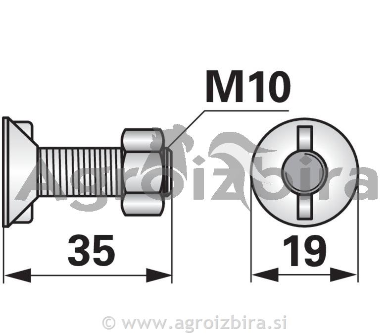 VIJAK PLUGA M10X35 8,8 Z MATICO