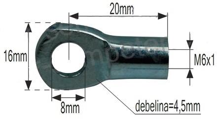 PRIKLJUČEK AMORTIZERJA TANKI (ALU) FI=8mm debelina=5mm