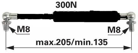 PLINSKI AMORTIZER L=205 F=300N