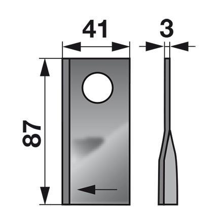 NOŽ K. 87 X 41 X 3 FI=19 REFORM desni WELGER/REFORM