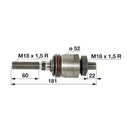 ZGLOB VOLANA AKISIALNI M18x1.5D / M18x1.5D MF - MASSEY FERGUSON