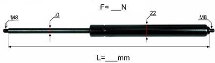PLINSKI AMORTIZER L=304.5 F=600N m8