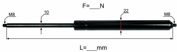 PLINSKI AMORTIZER L=304.5 F=600N m8