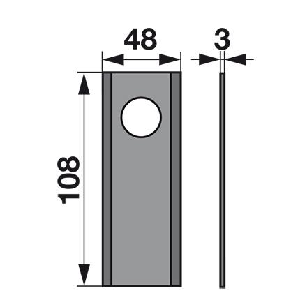 NOŽ K. 108 X 48 X 3 FI=21 MORAA GALFRE.