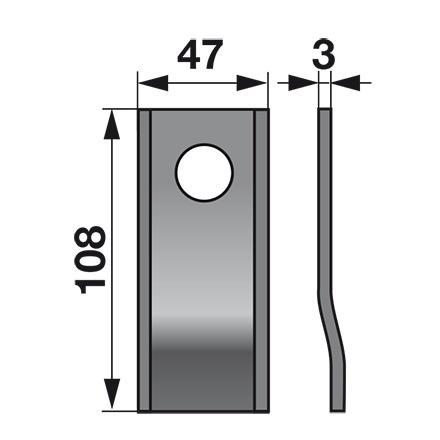 NOŽ K. 108 X 47 X 3 FI=21 GALFRE/NH