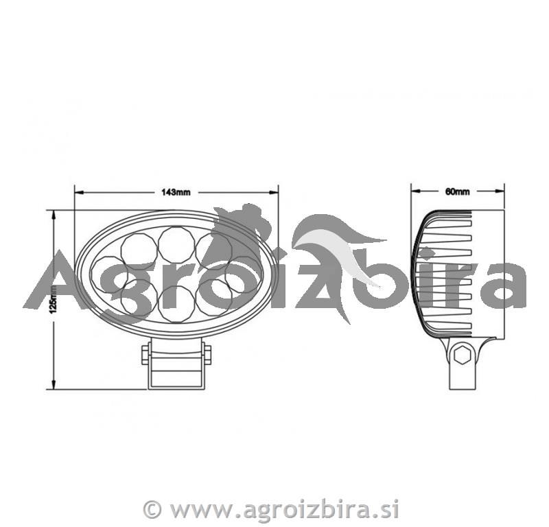 ŽAROMET LED OVAL 1400Lm 8X LED