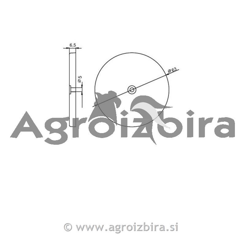 ODSEVNIK OKROGLI BELI fi60 z vijakom